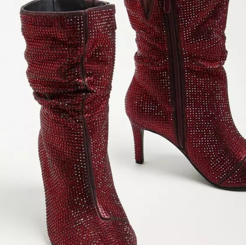 *Final Price* Torrid Slouchy Heel Bootie - Rhinestone Red 11.5 (WW) - Picture 8 of 9